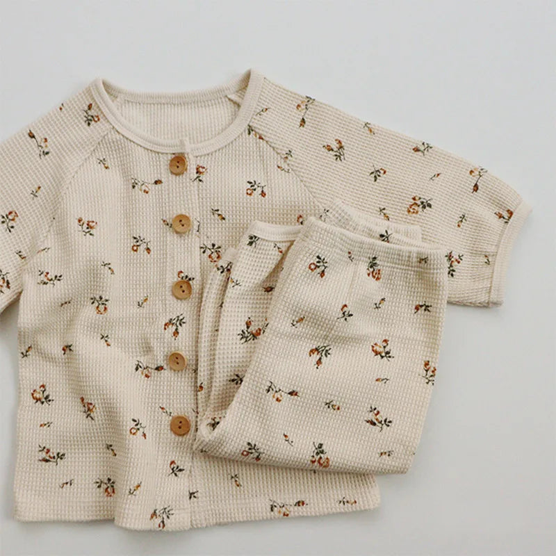 Two-Piece Set Kids Cotton Top and Pants