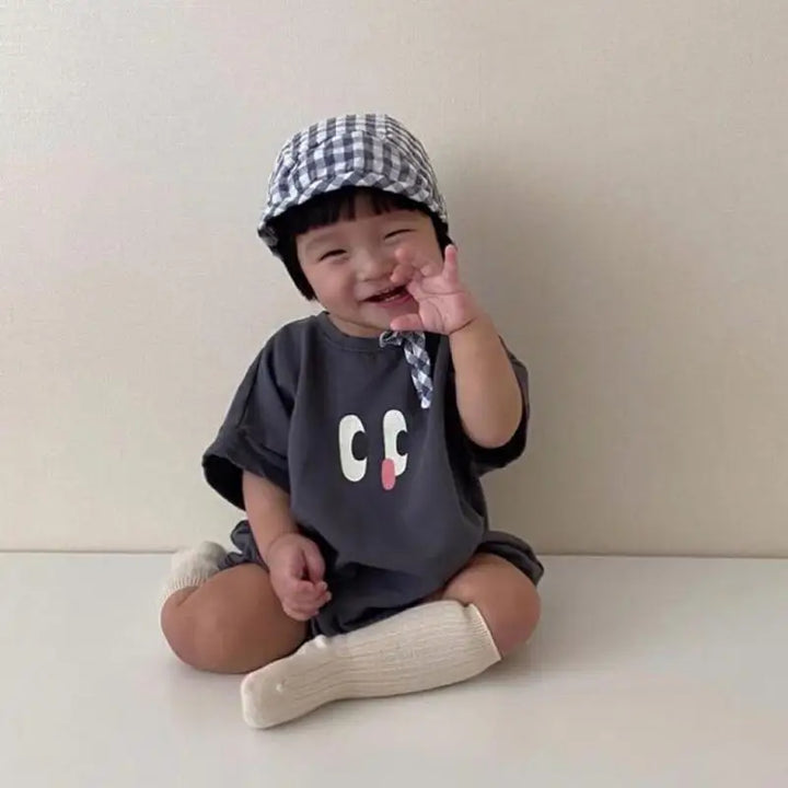 Kids Big Eyes Print Onesie