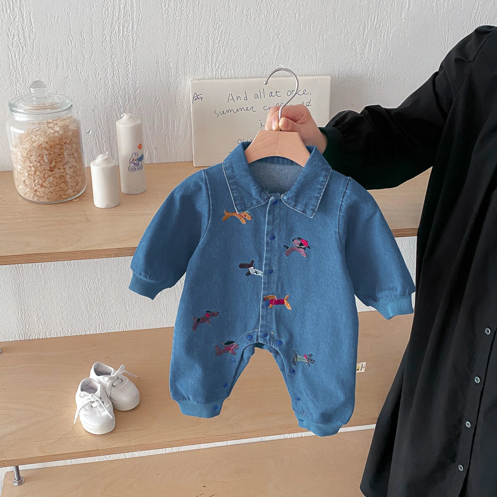 Kids Denim Crawling Jumpsuit