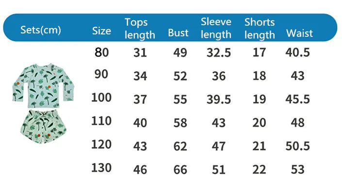 Two-Piece Set Kids Swim Top and Shorts