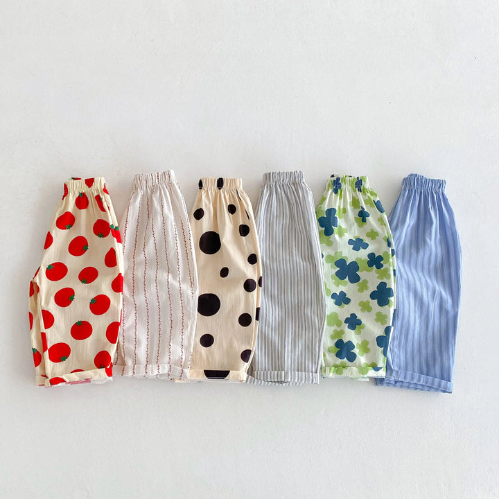 Kids Full Print Cartoon Trousers