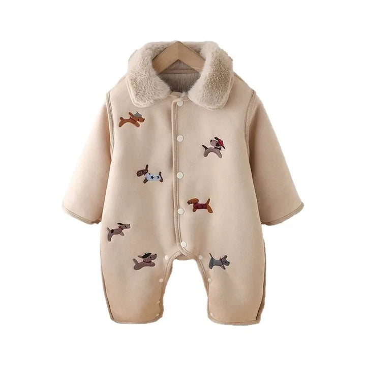 Two-Piece Set Kids Fleece Jumpsuit and Hat