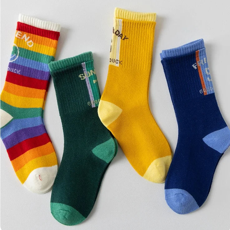Kids Striped Athletic Knee Socks