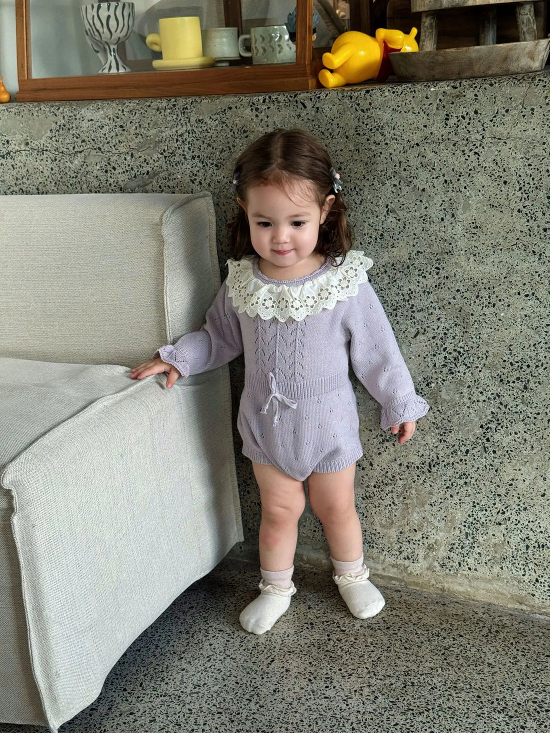 Kids Knit Lace Collar Bodysuit