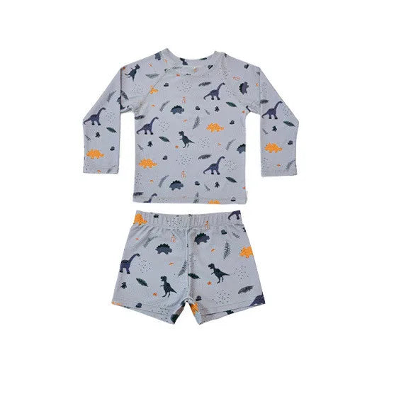Two-Piece Set Kids Swim Top and Shorts