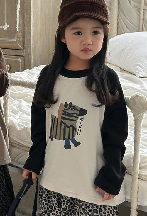 Kids Cartoon Print Long Sleeve Tee