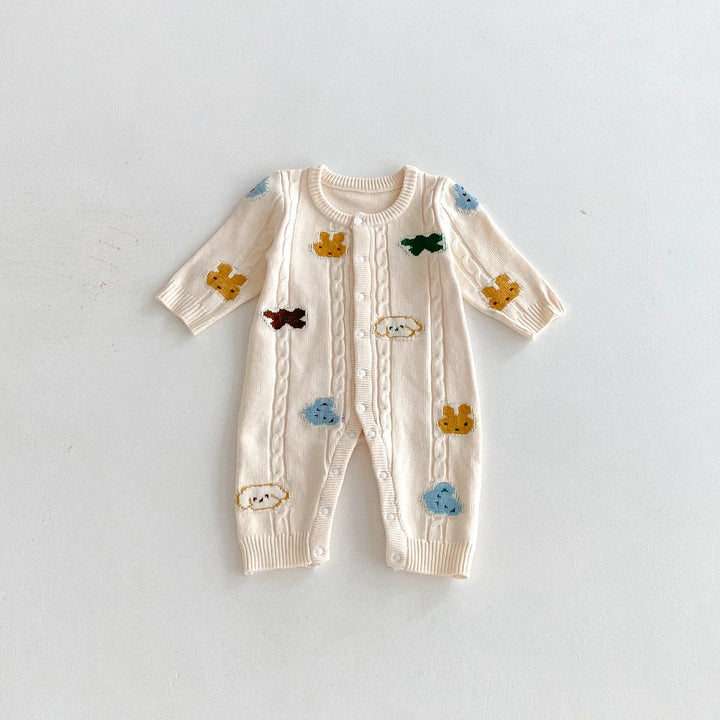 Cartoon Knit Baby Jumpsuit
