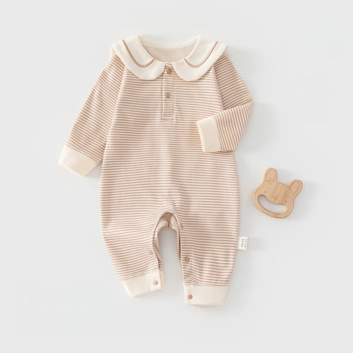 Cotton Sailor Stripe Baby Romper
