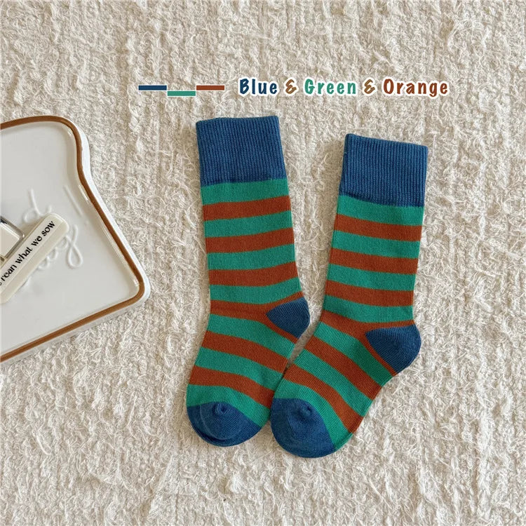 Kids Color Stripe Cotton Socks