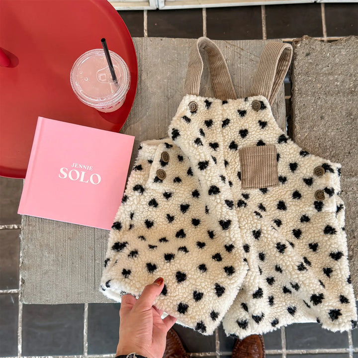Kids Printed Fleece Suspender Pants