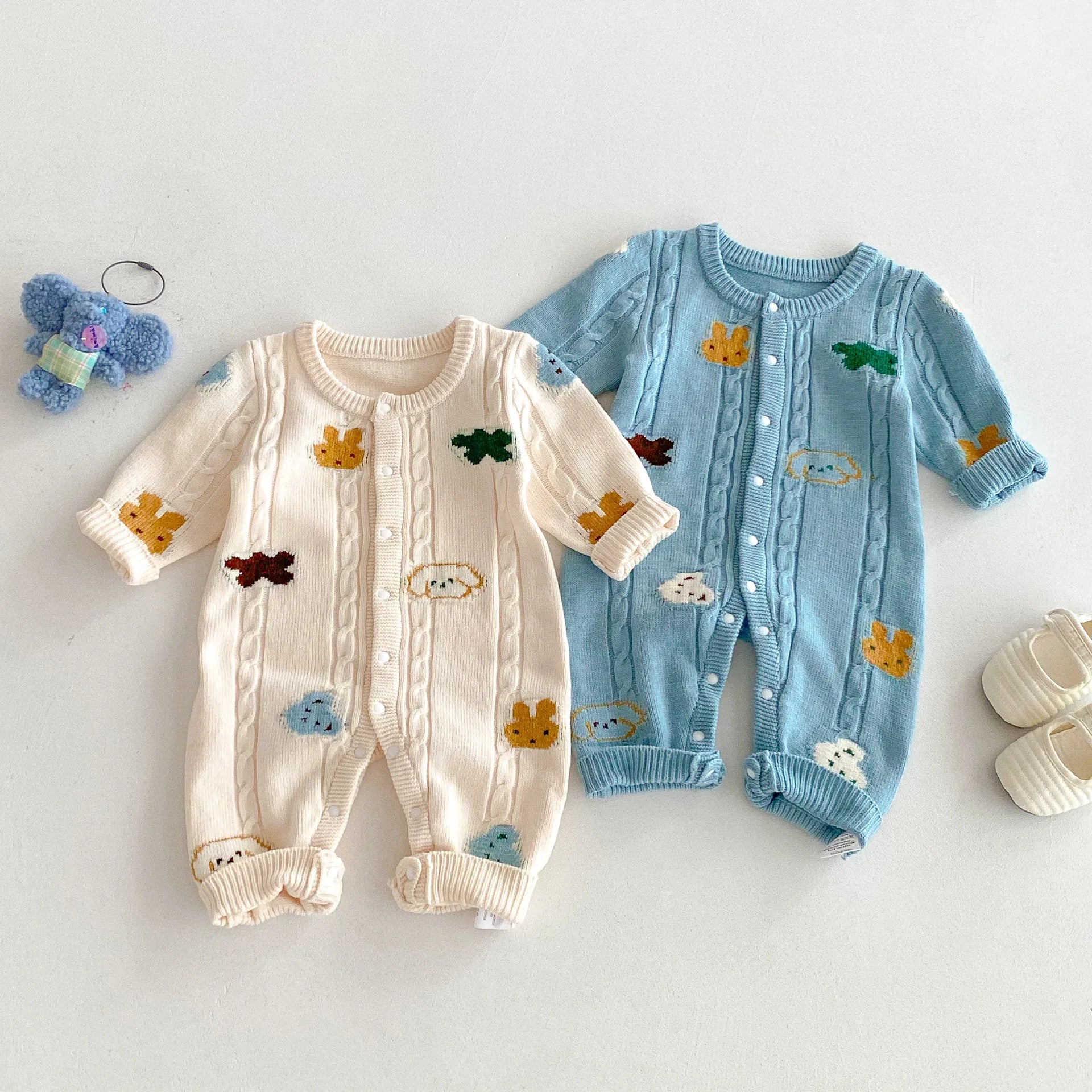 Cartoon Knit Baby Jumpsuit