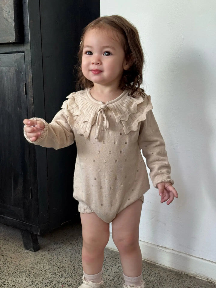 Kids Knit Ruffle Collar Bodysuit
