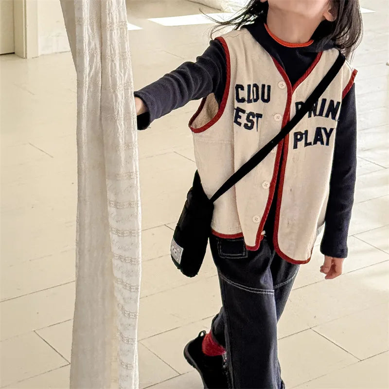 Cloud Nine Embroidery Denim Vest