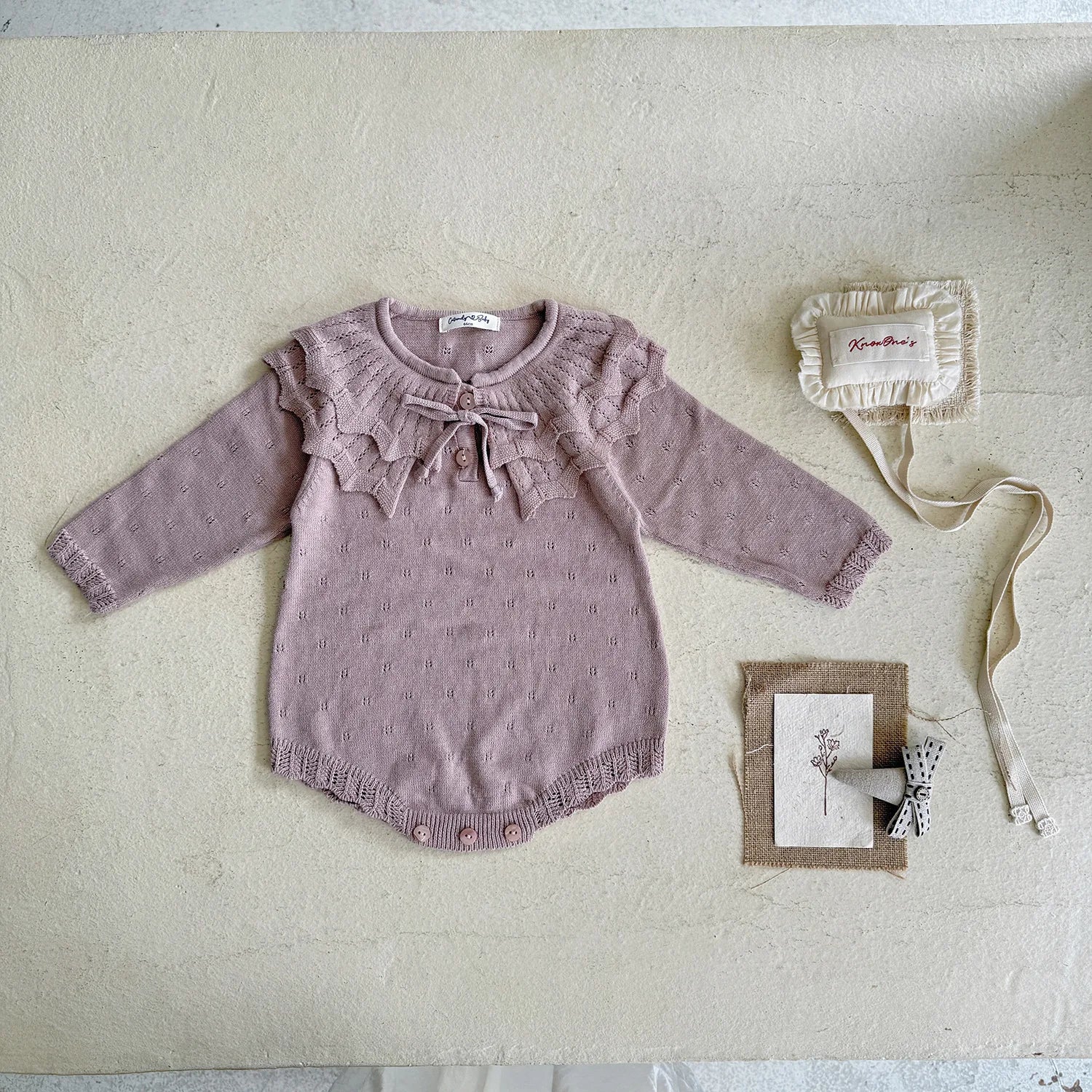 Kids Knit Ruffle Collar Bodysuit