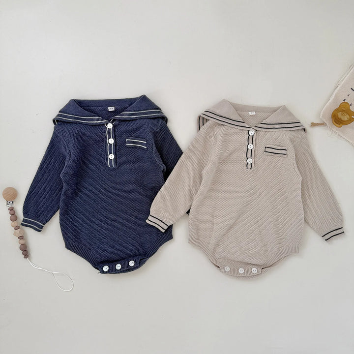Kids Knit Sailor Collar Bodysuit