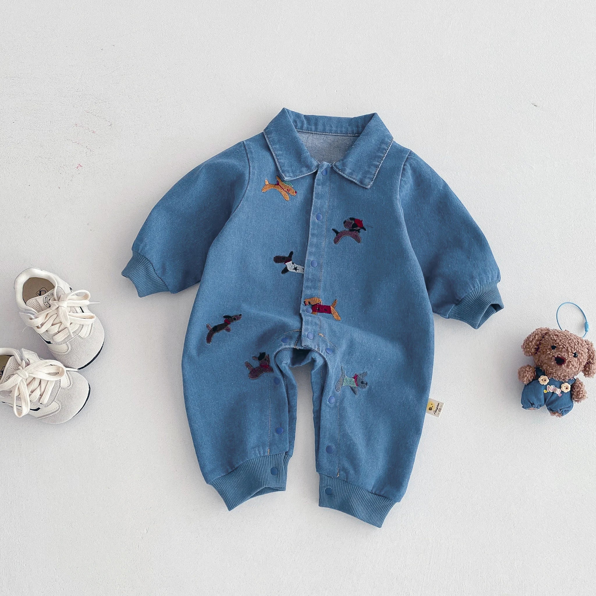 Kids Denim Crawling Jumpsuit