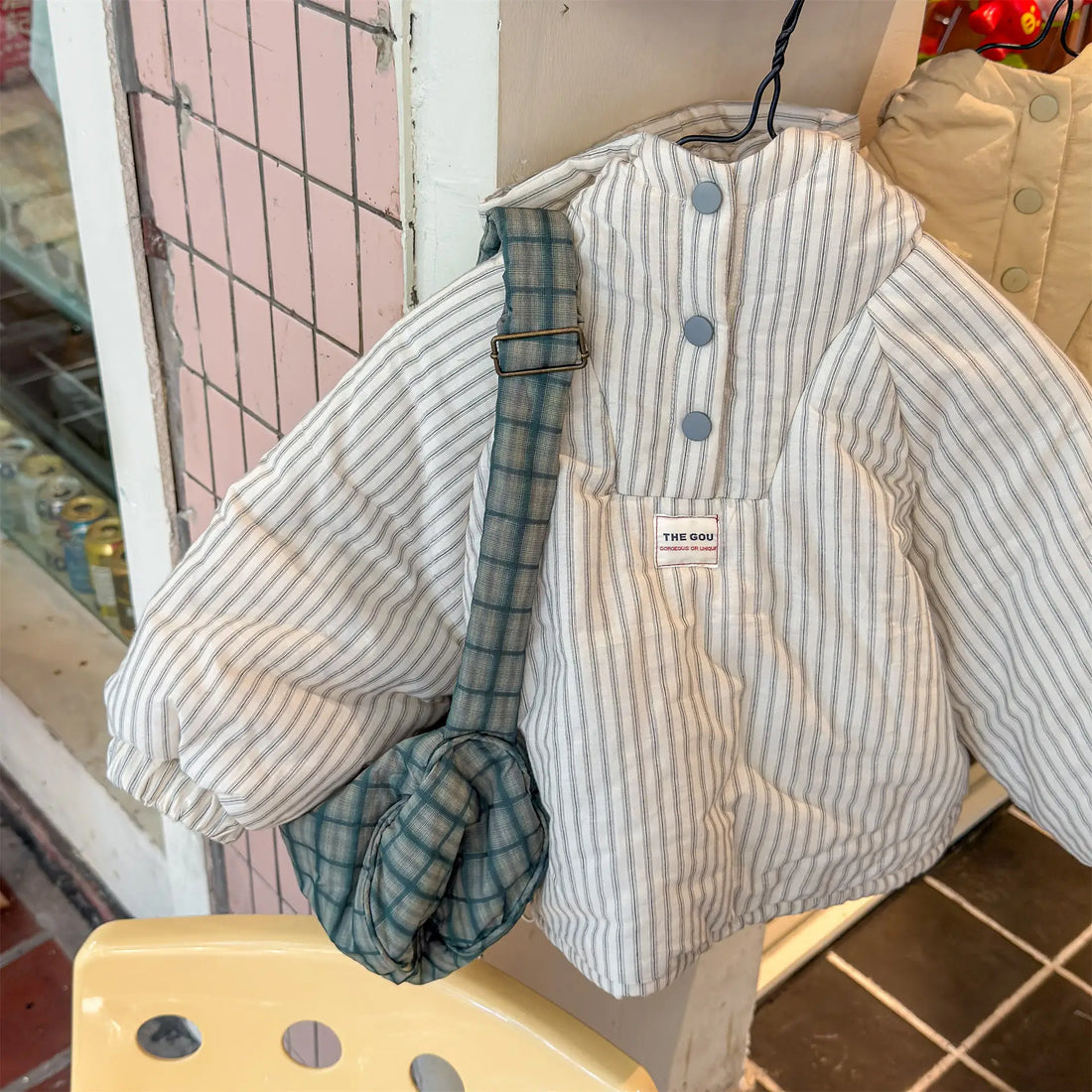 Kids Striped Hooded Winter Coat