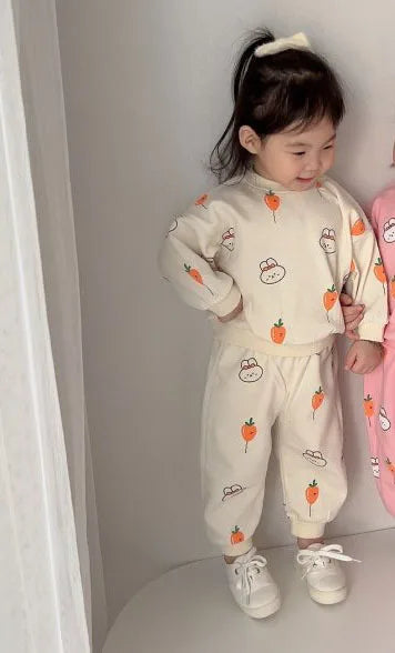 Two-Piece Set Kids Cartoon Sweatshirt and Pants