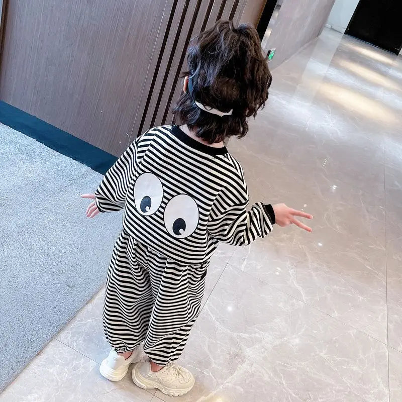 Mira eyes striped sweatshirt set