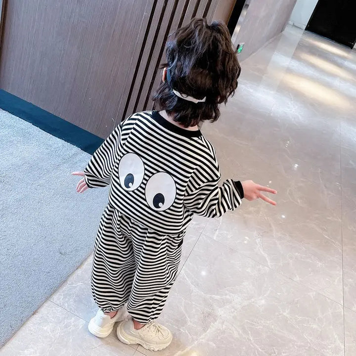Mira eyes striped sweatshirt set