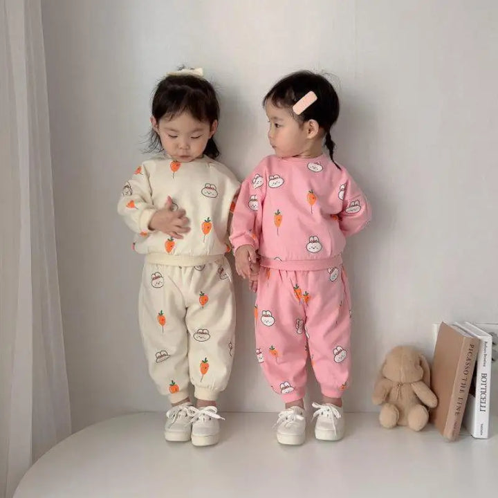 Two-Piece Set Kids Cartoon Sweatshirt and Pants