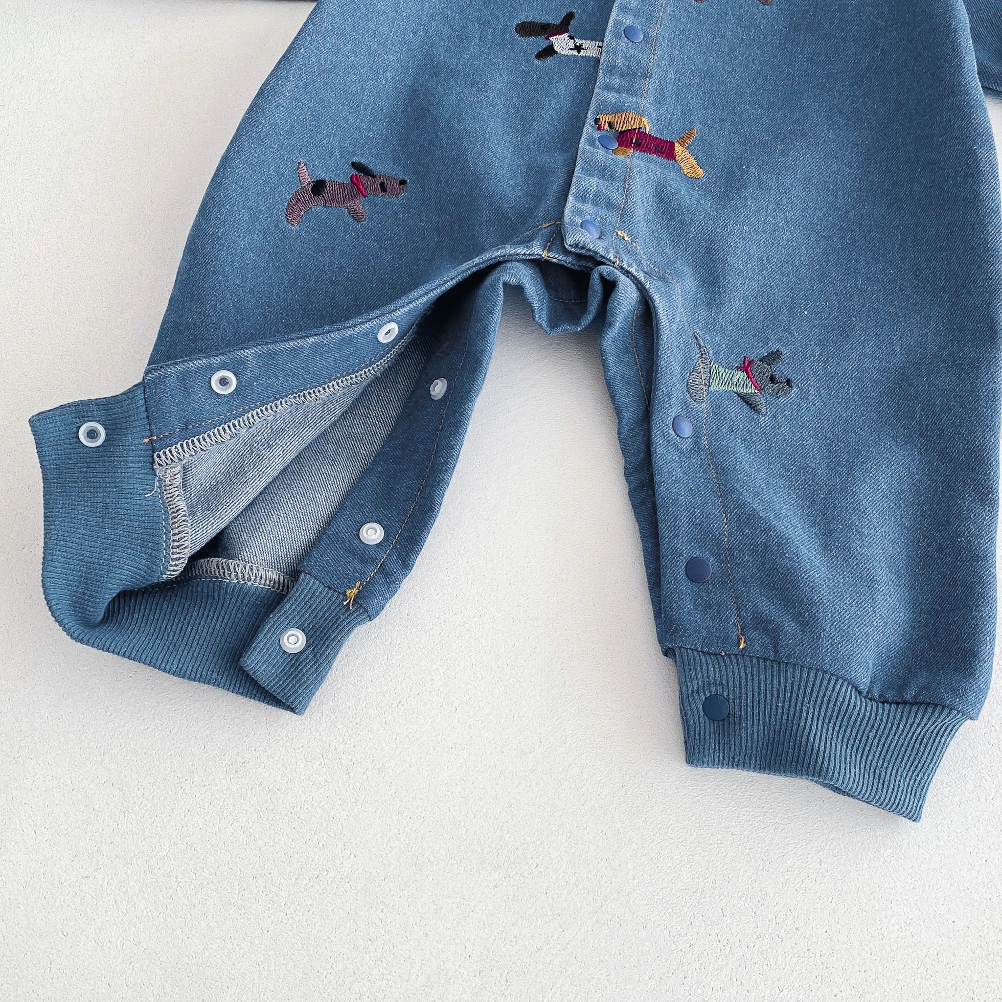 Kids Denim Crawling Jumpsuit