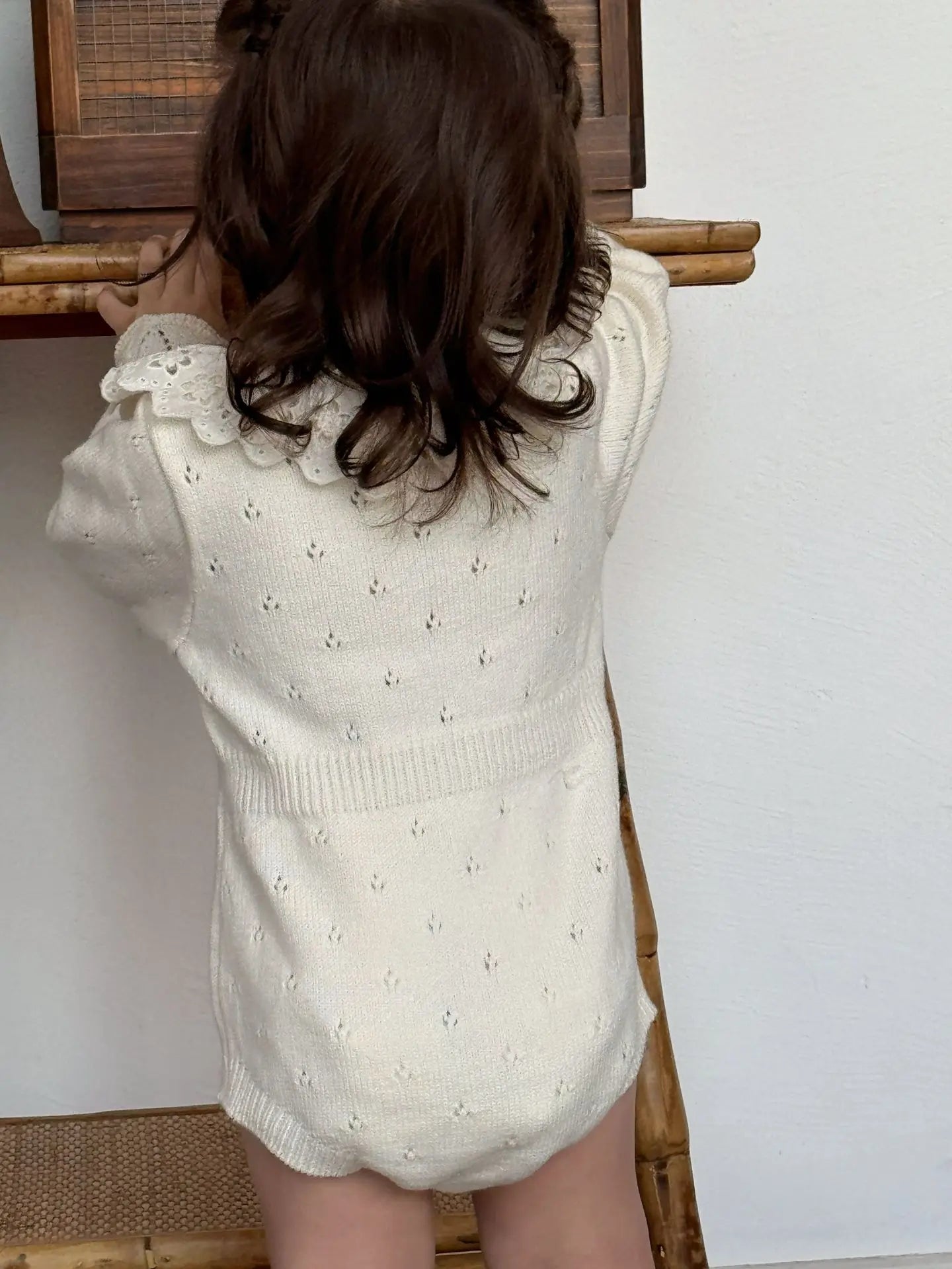 Kids Knit Lace Collar Bodysuit