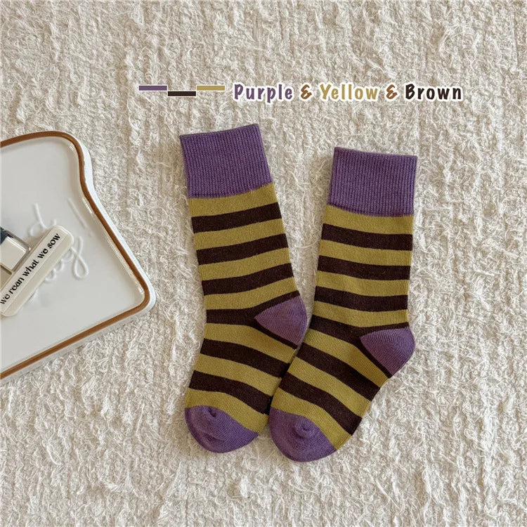 Kids Color Stripe Cotton Socks