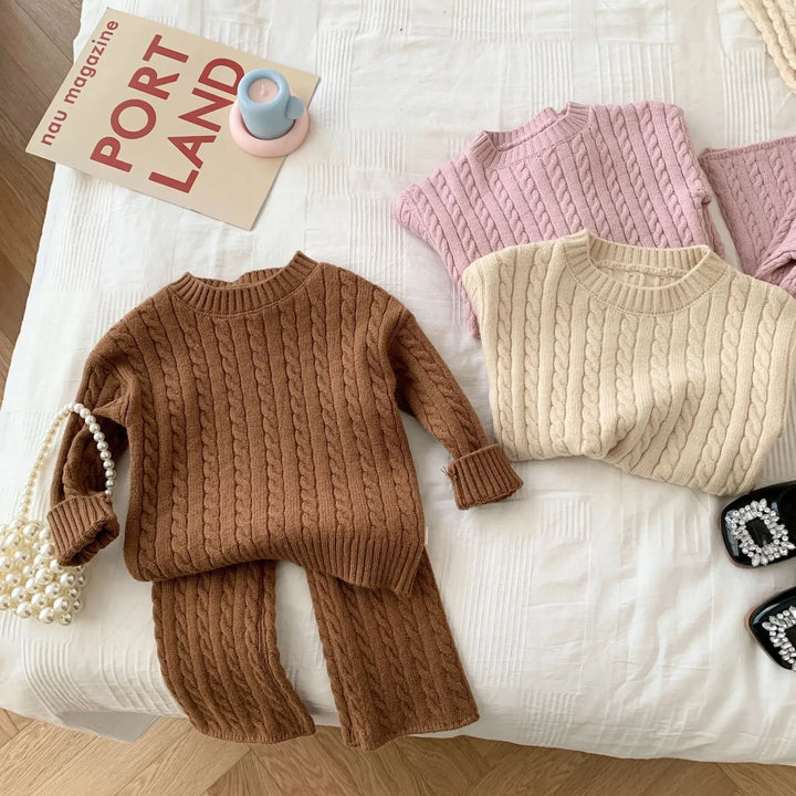 Two-Piece Set Kids Knit Sweater and Pants