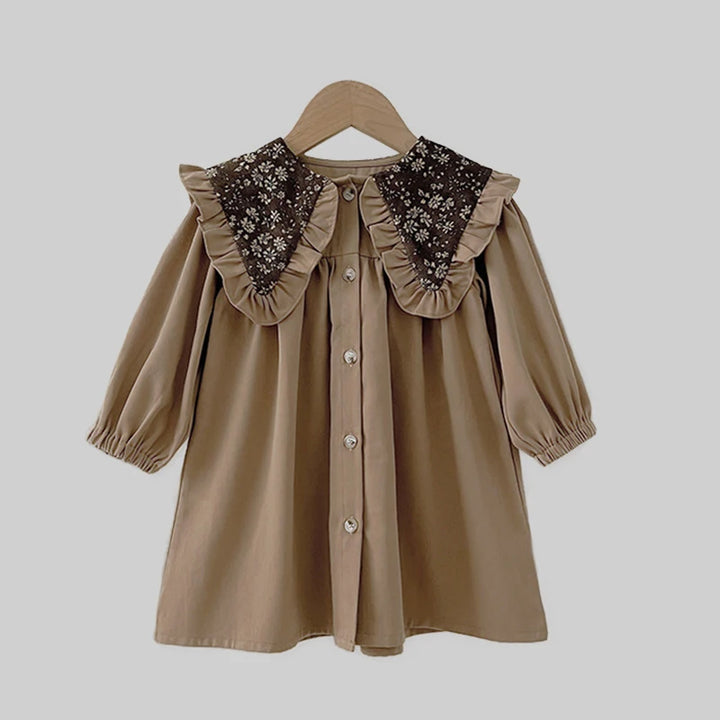 Kids Brown Long Sleeve Princess Dress