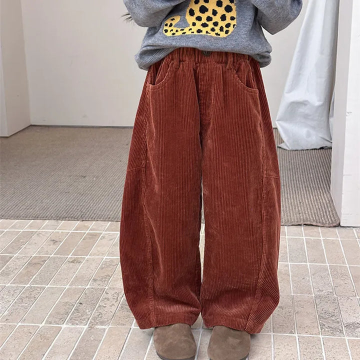 Kids Corduroy Wide Leg Pants