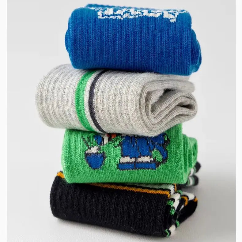 Kids Striped Athletic Knee Socks