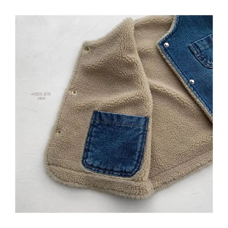 Kids Denim shearlingt Vest