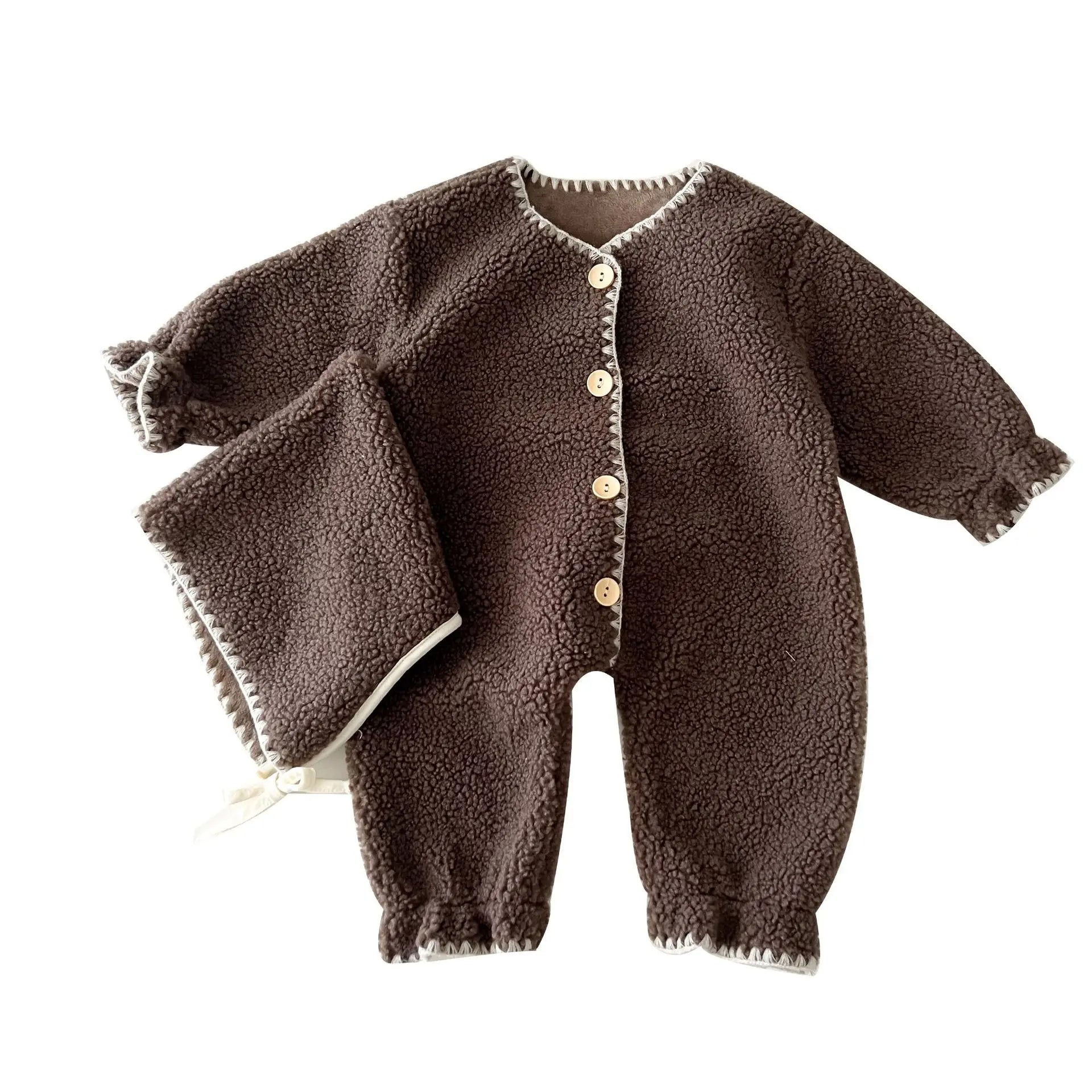 Kids Fleece-Lined Shell Stitch Romper