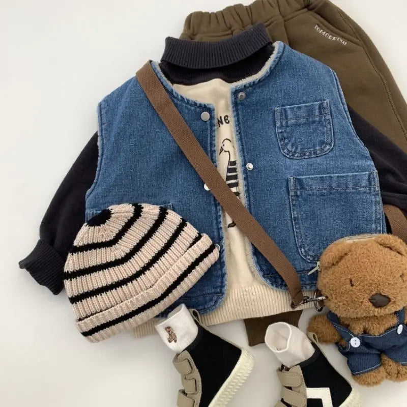 Kids Denim shearlingt Vest