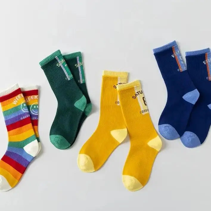 Kids Striped Athletic Knee Socks