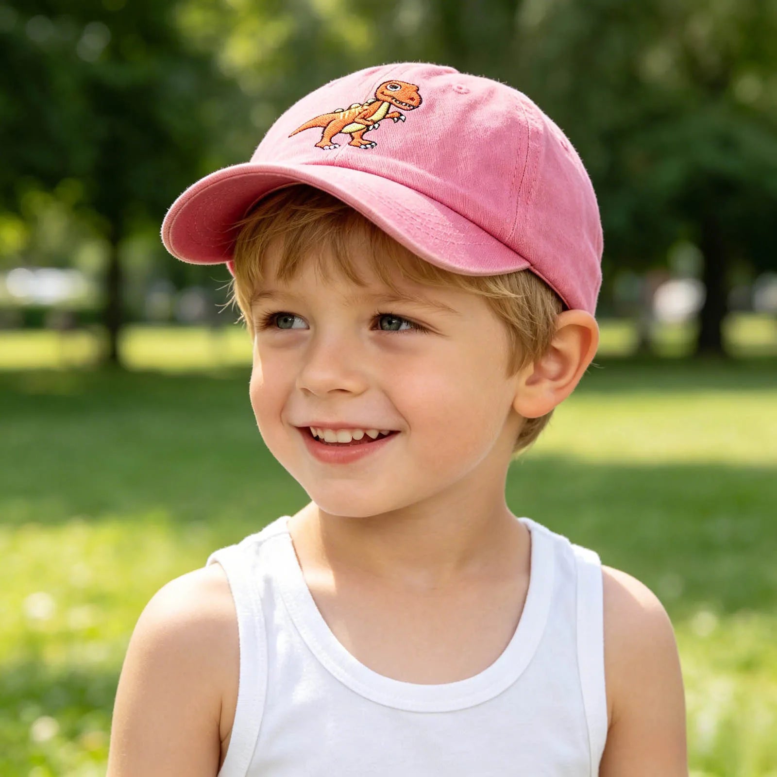 Embroidered Dinosaur Kids Baseball Cap