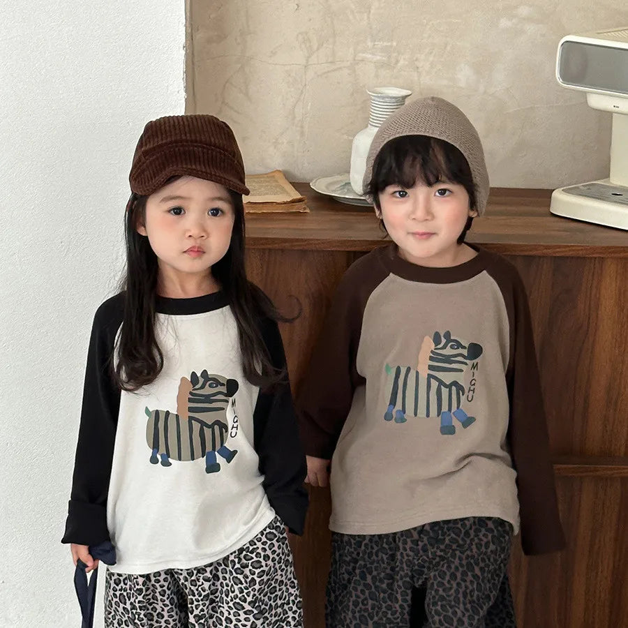 Kids Cartoon Print Long Sleeve Tee