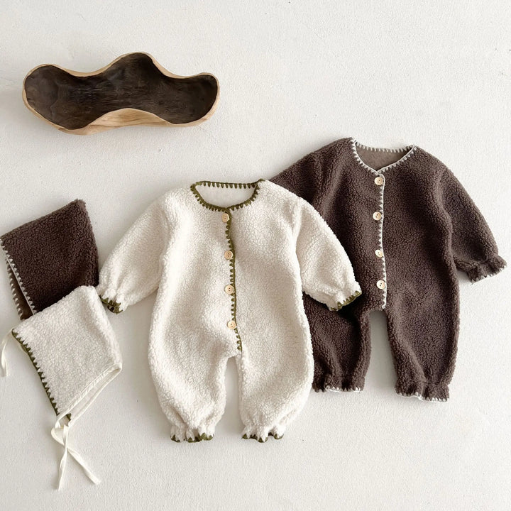 Kids Fleece-Lined Shell Stitch Romper