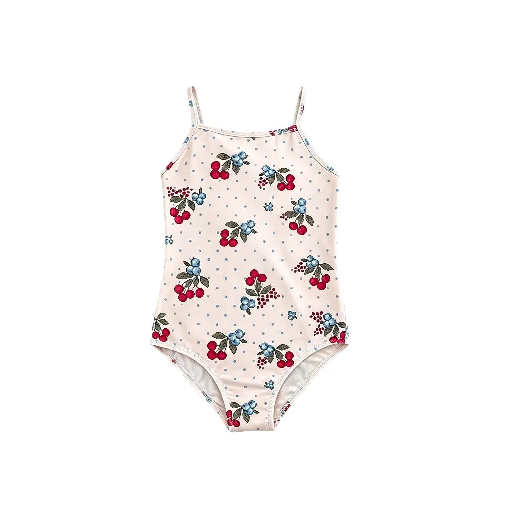 Kids Cherry Print One-Piece Swimsuit