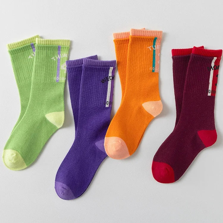 Kids Striped Athletic Knee Socks
