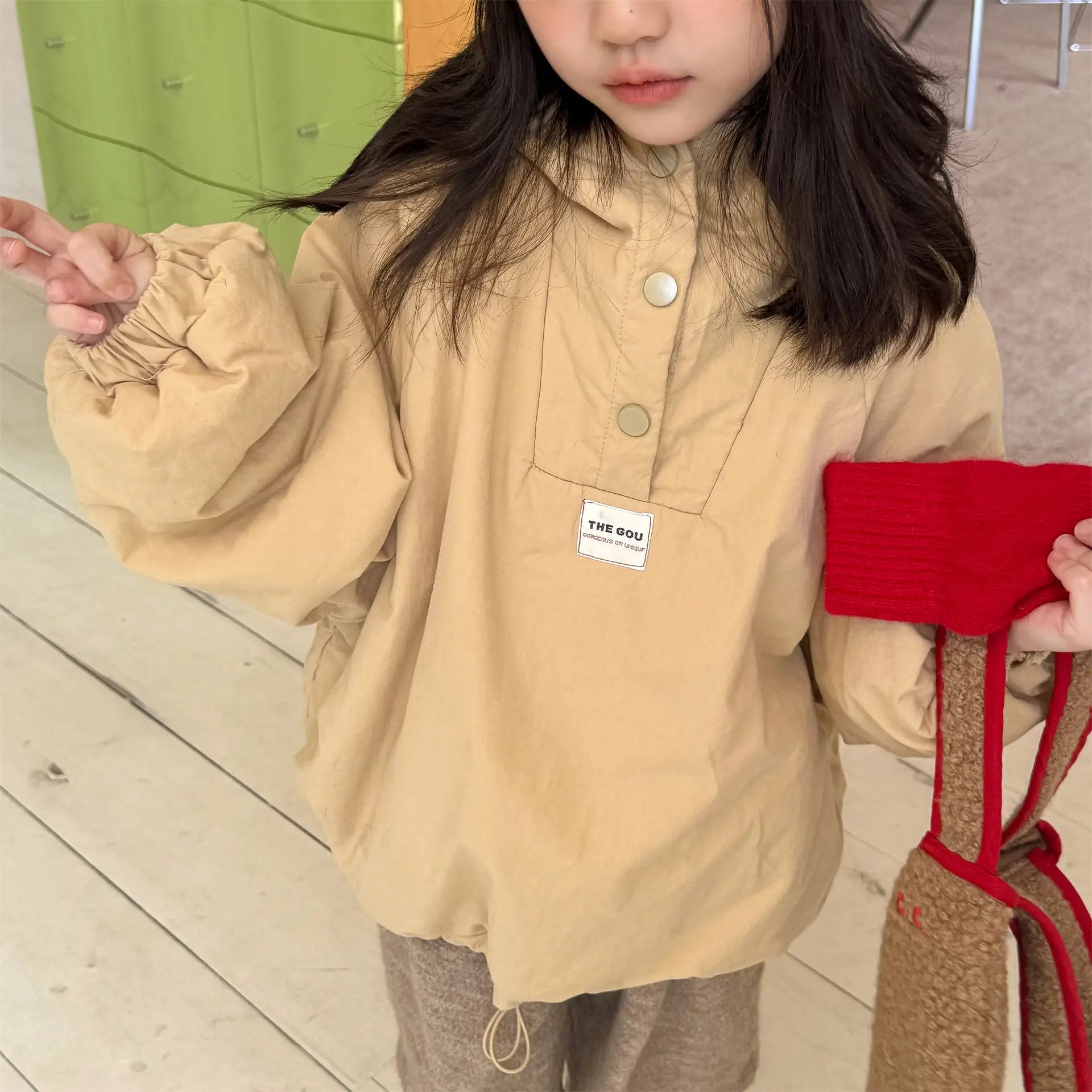 Kids Striped Hooded Winter Coat