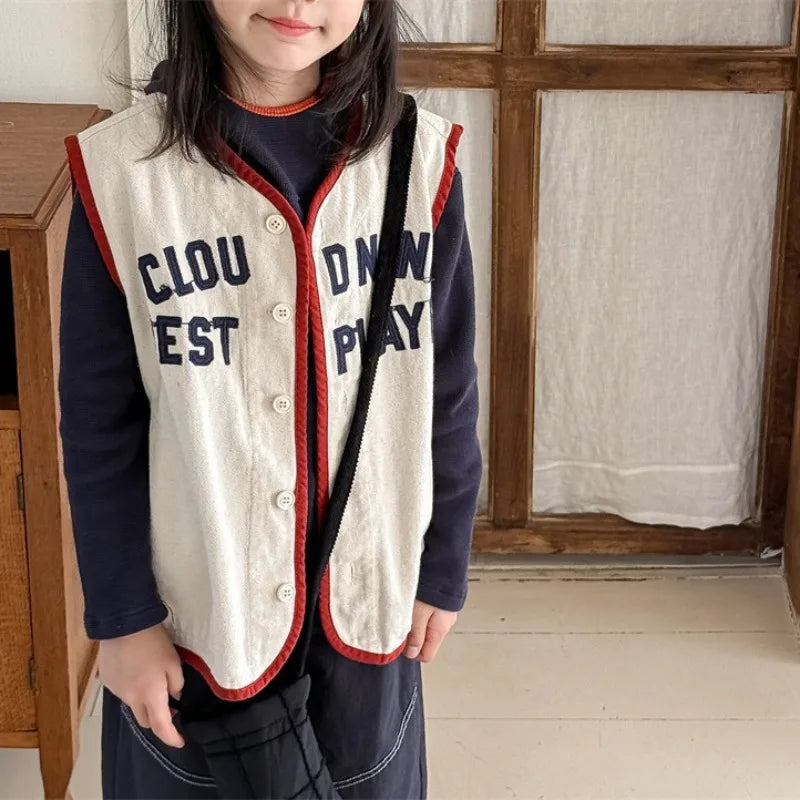 Cloud Nine Embroidery Denim Vest