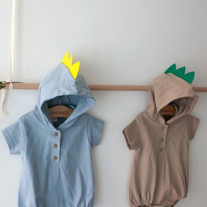 Kids Short Sleeve Hooded Bodysuit