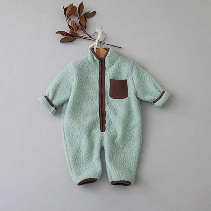 Kids Lamb Fleece Zip Romper