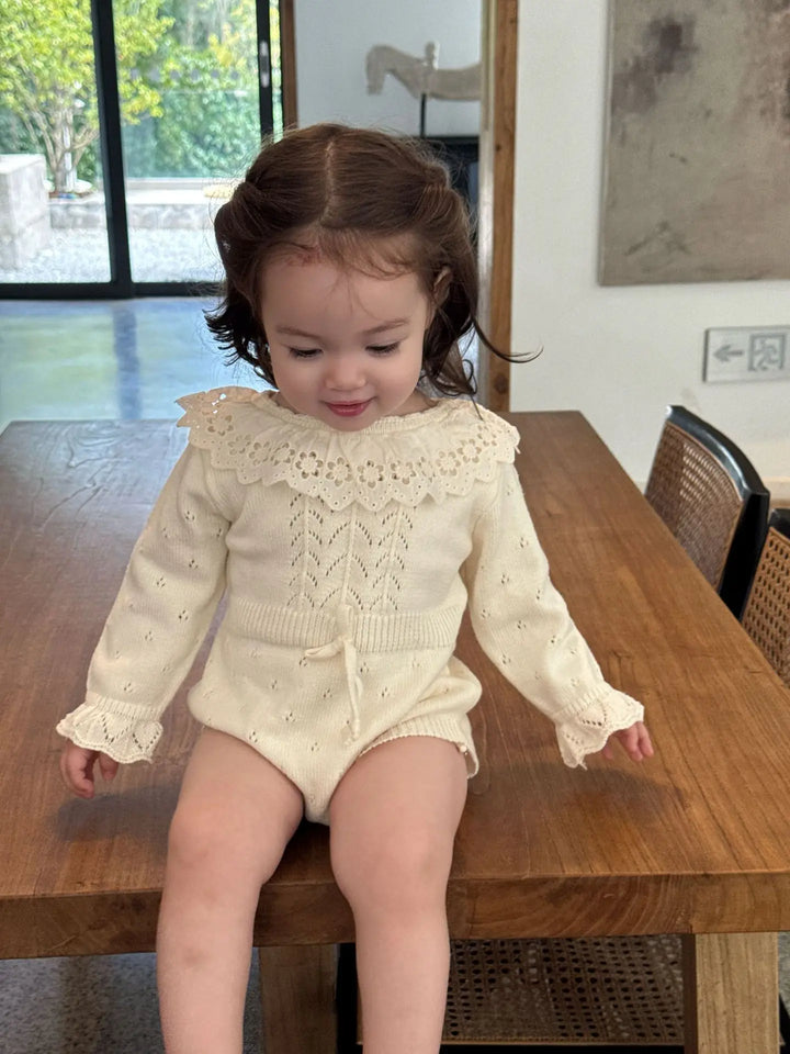 Kids Knit Lace Collar Bodysuit