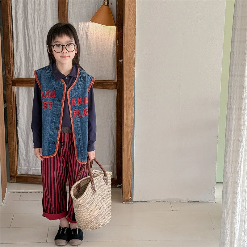 Cloud Nine Embroidery Denim Vest