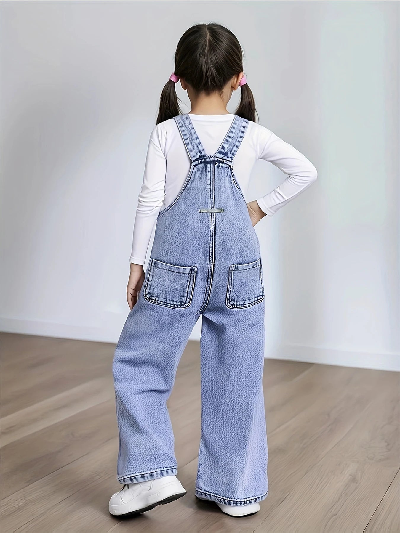 Kids Sunflower Print Denim Pants
