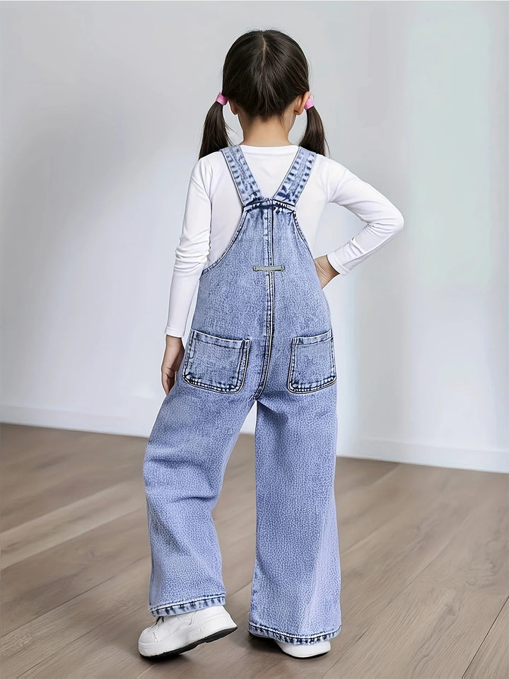 Kids Sunflower Print Denim Pants