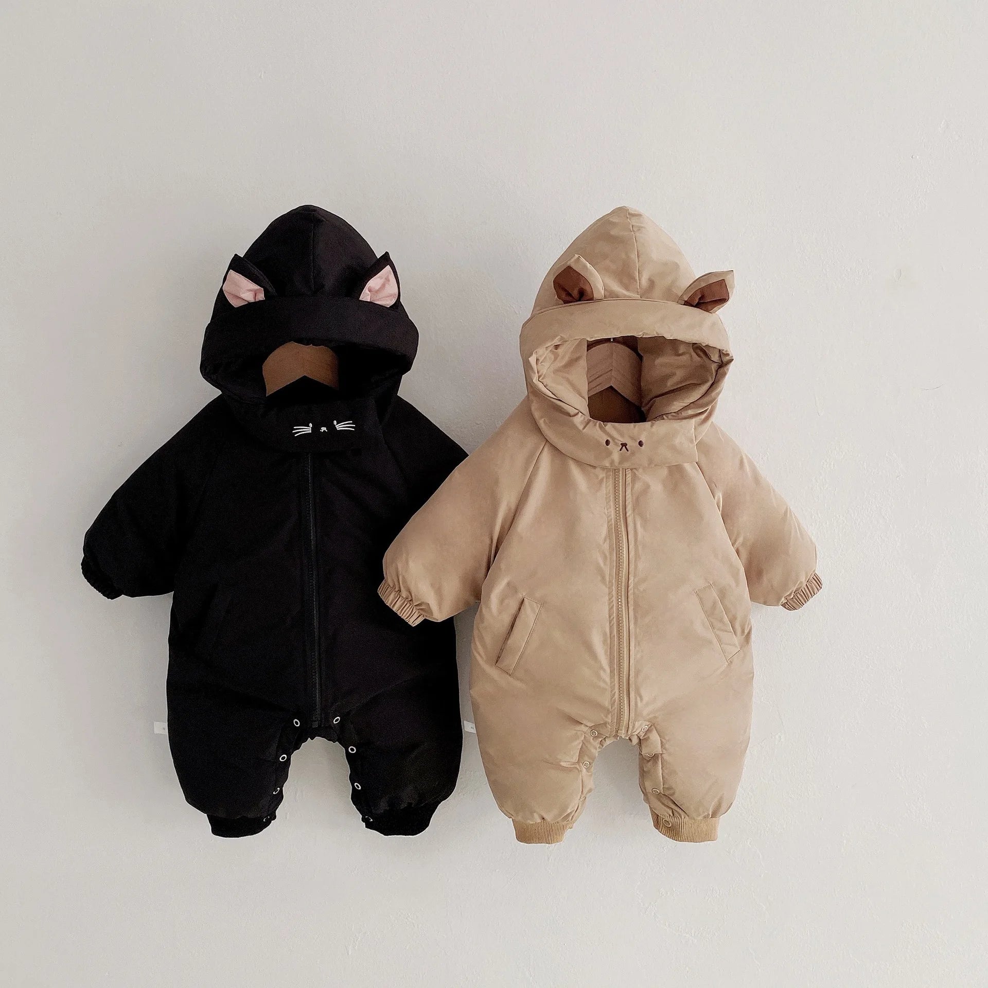 Kids Hooded Cartoon Padded Romper
